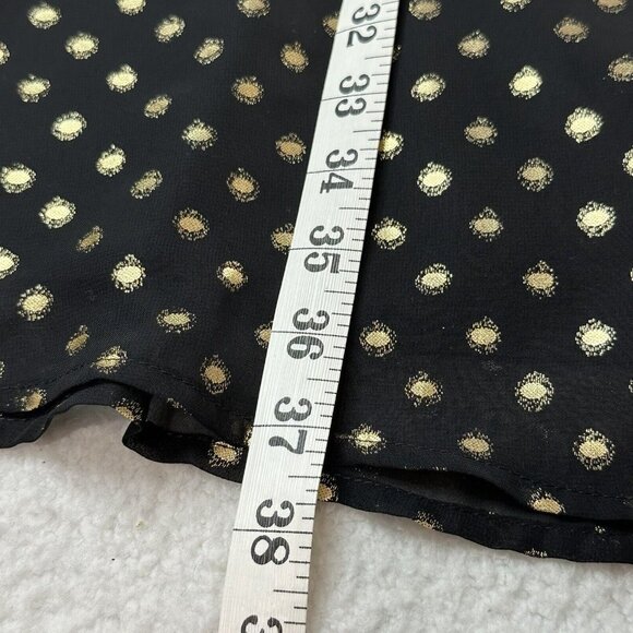 Banana Republic Women's Metallic Polka Dot Fit Flare Dress Size S Black Gold - Picture 7 of 10